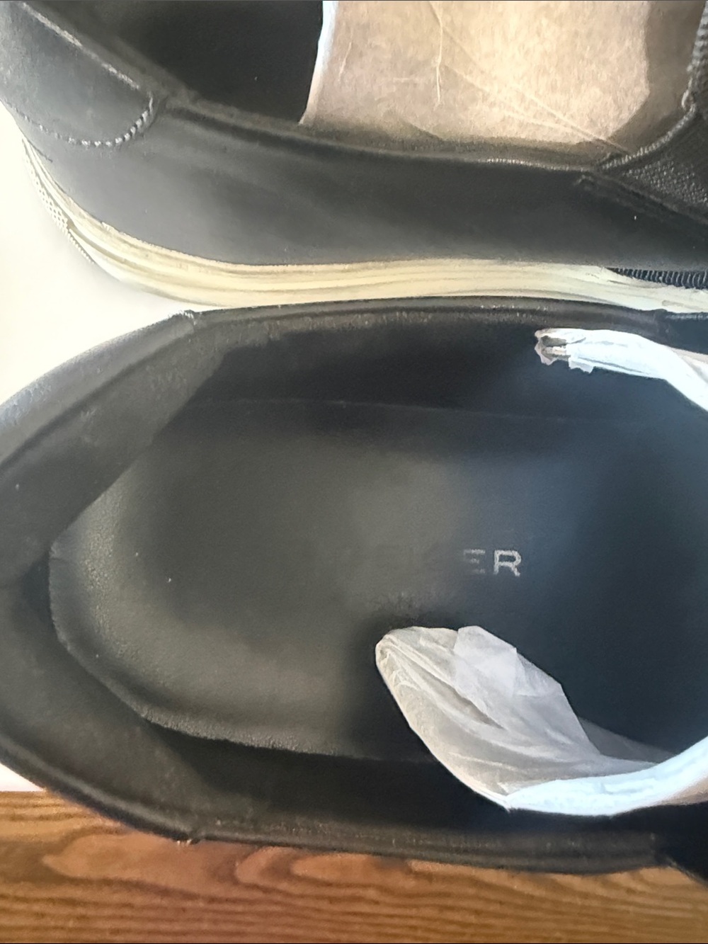 Kurt Geiger Black Leather Slip-On Embellished Sneakers - Picture 7 of 7